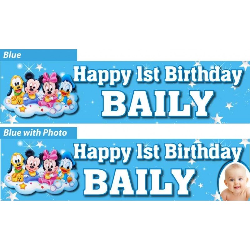 Personalised Mickey Mouse 1st Birthday Banner