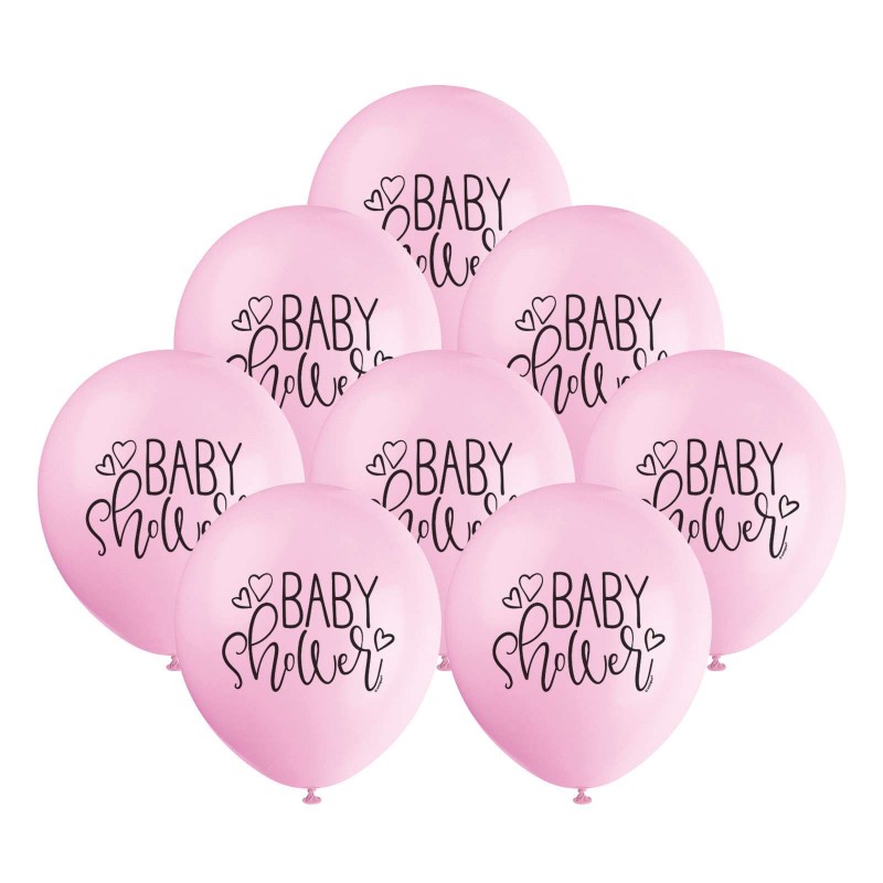 Pink Baby Shower Balloons Pack Of 8 Baby Shower Party Supplies